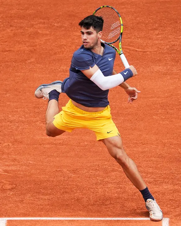 Carlos Alcaraz, en el partido ante Wolf