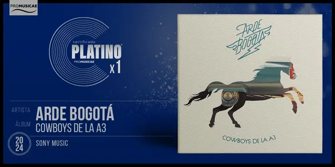 Arde Bogot&aacute; consigue el 'Disco de Platino' por