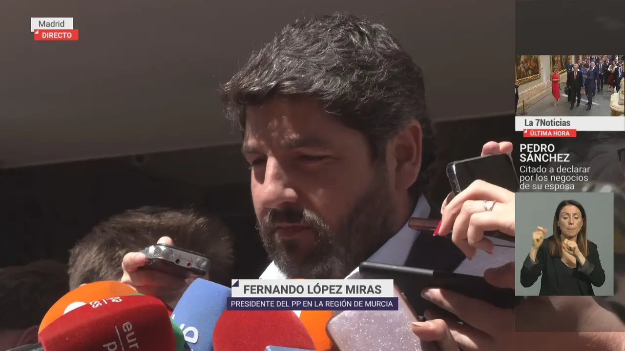 El presidente de la Regi&oacute;n de Murcia, Fernando L&oacute;pez Miras (foto: La 7)