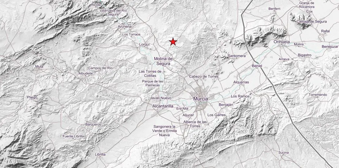 Terremoto de 2,5 en Molina de Segura (foto: IGN)