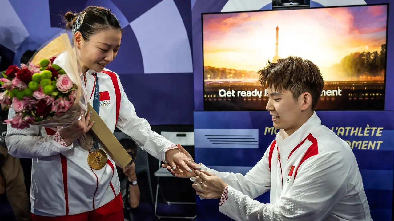 Propuesta de matrimonio en los Juegos Ol&iacute;mpicos de Par&iacute;s 2024