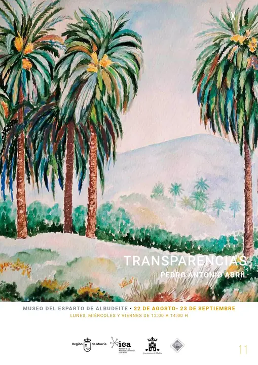 Cartel de la exposici&oacute;n 'Transparencias' del pintor Pedro Antonio Abril