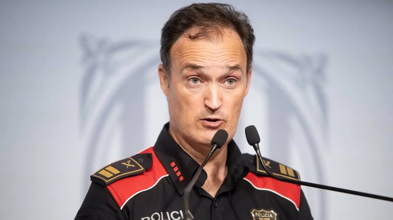 El comisario jefe de Mossos d'Esquadra, Eduard Sallent, en la rueda de prensa posterior al dispositivo para detener a Carles Puigdemont