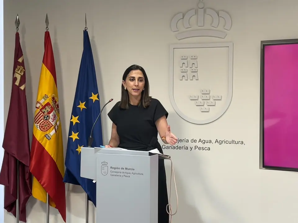 La consejera de Agua, Agricultura, Ganader&iacute;a y Pesca, Sara Rubira, en la rueda de prensa previa a la celebraci&oacute;n de la Conferencia Sectorial - CARM
