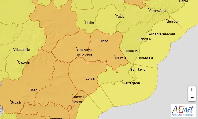 Avisos para este martes, 29 de octubre (foto: AEMET)