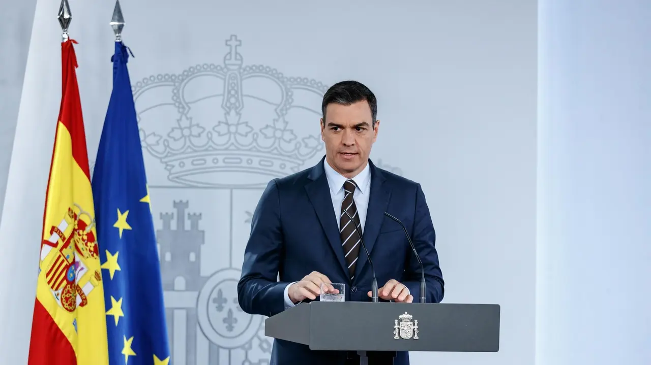 Pedro S&aacute;nchez durante una declaraci&oacute;n institucional (foto: EP)