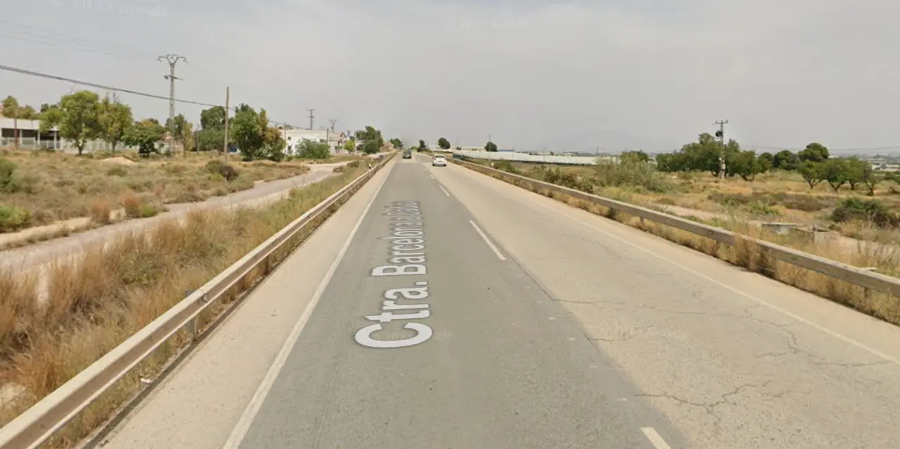 Carretera N-340 direcci&oacute;n Lorca, a la altura de Totana (foto: Google)