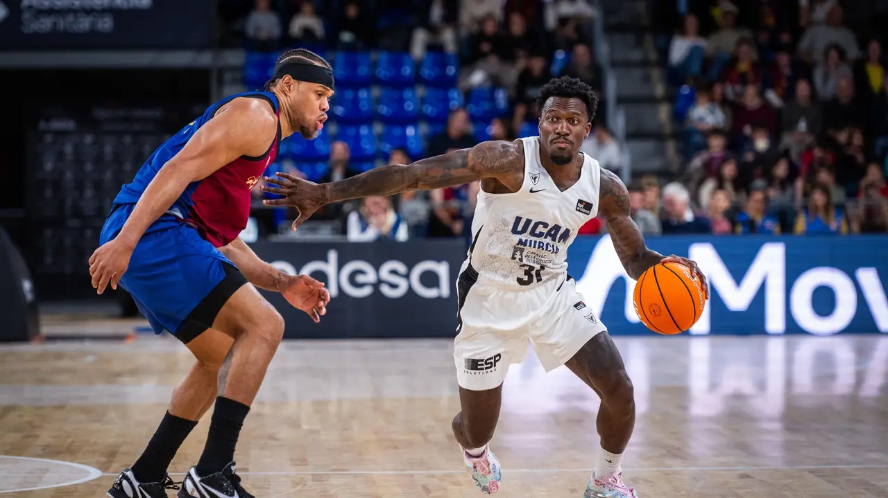 Dylan Ennis ha sido el mejor jugador del UCAM Murcia en el Palau (foto: UCAM Murcia CB)