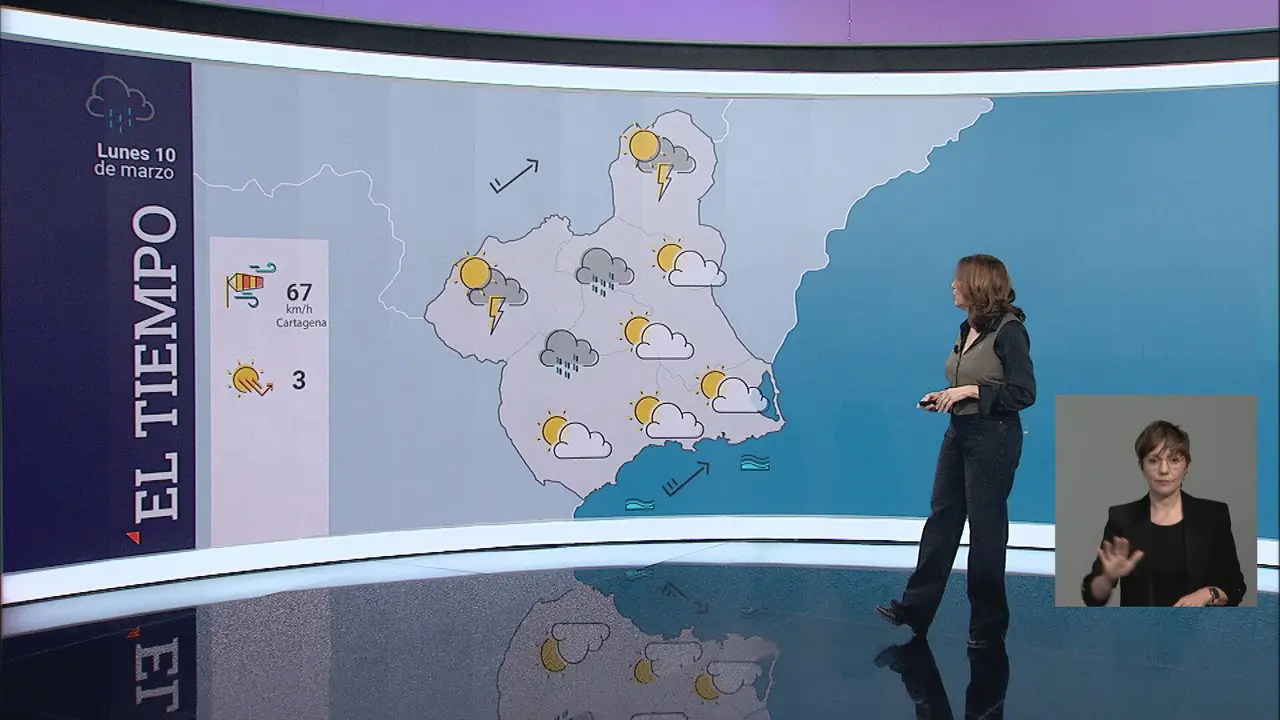 Manoli C&aacute;novas da la previsi&oacute;n del tiempo para el inicio de la semana (foto: La 7)