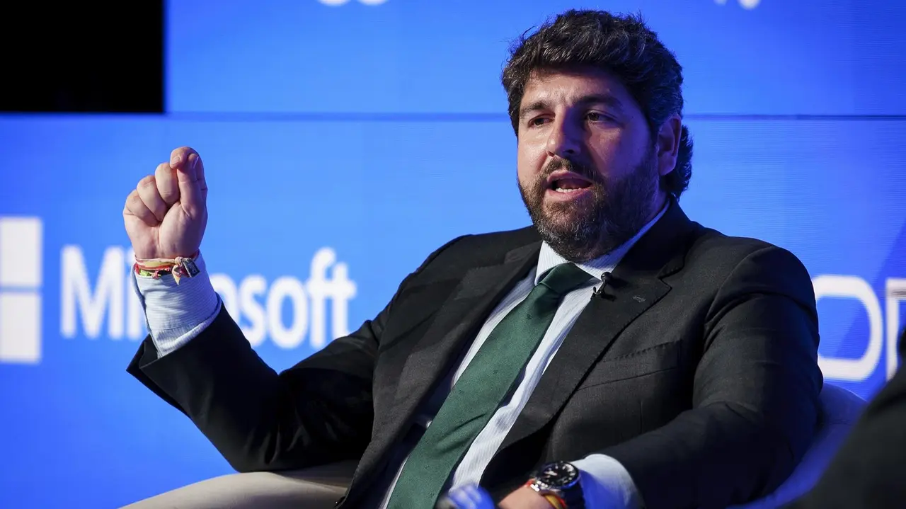 Fernando L&oacute;pez Miras, durante la V edici&oacute;n del foro econ&oacute;mico espa&ntilde;ol &lsquo;Wake Up, Spain!&rsquo;, en Casa de Am&eacute;rica, a 1 de abril de 2025, en Madrid