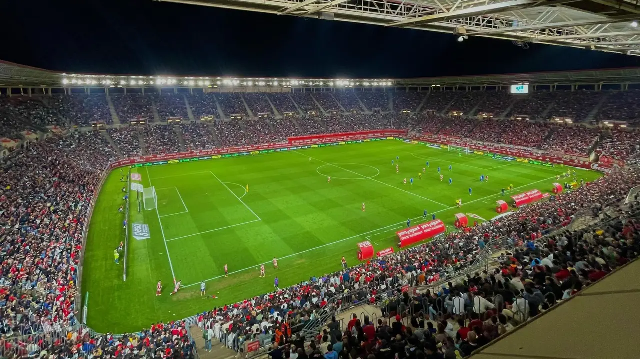 Estadio Enrique Roca de Murcia durante el partido de este s&aacute;bado ante el Ceuta
