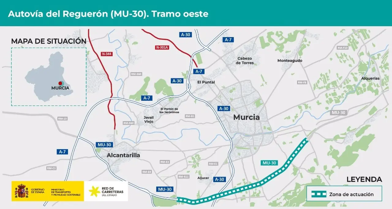 Mapa que recoge las actuaciones a realizar en la circunvalaci&oacute;n (foto: Ministerio de Transportes)