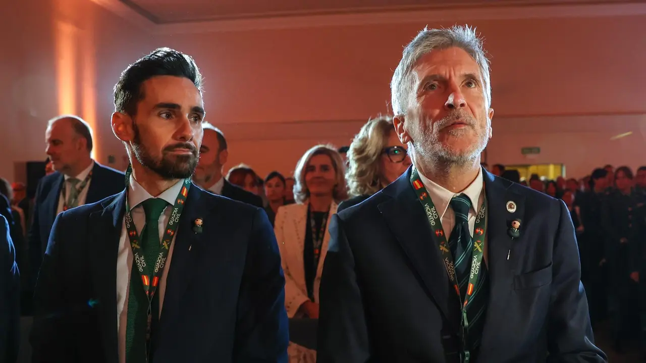 El secretario de Estado de Seguridad, Rafael P&eacute;rez, en un acto junto al ministro del Interior, Fernando Grande-Marlaska (foto: EP)