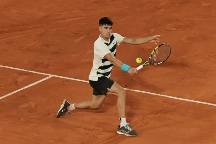 El tenista espa&ntilde;ol Carlos Alcaraz en Roland Garros (foto: EP)