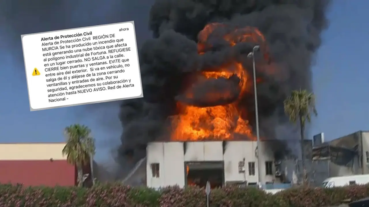 Incendio en una nave de Fortuna (foto: La 7)