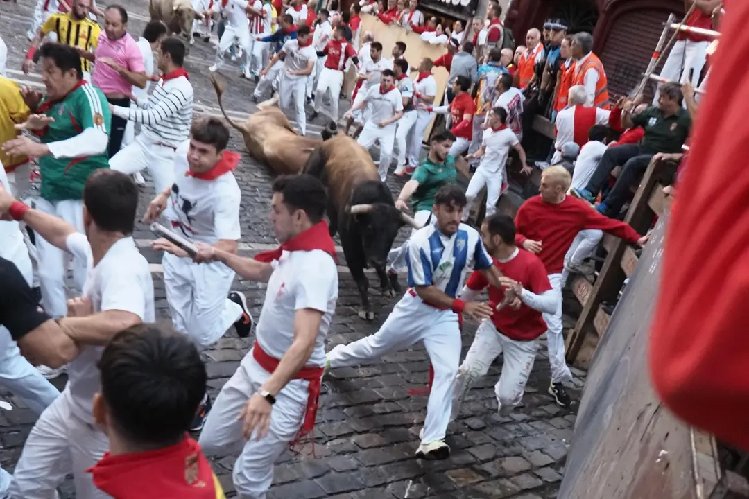 Encierro de San Ferm&iacute;n de este mi&eacute;rcoles 9 de julio de 2025 (foto: EP)