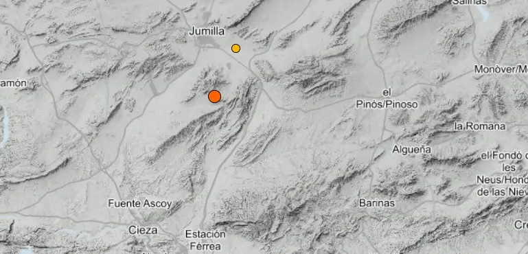 Terremoto en Jumilla en la ma&ntilde;ana de este s&aacute;bado 12 de julio (foto: IGN)