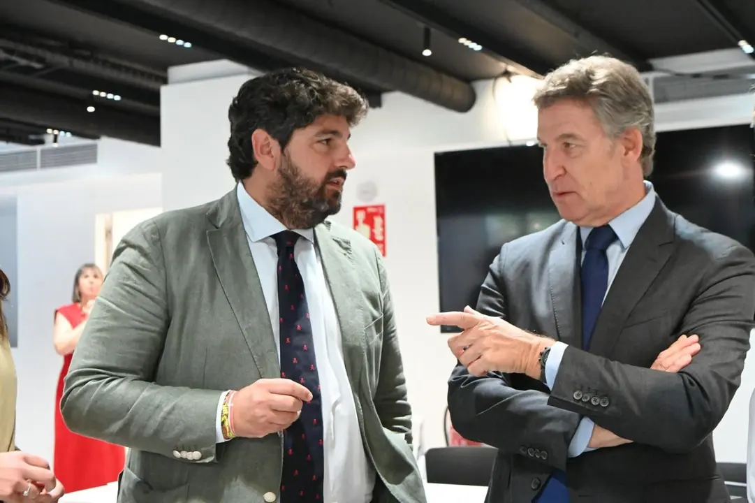 Fernando L&oacute;pez Miras y Alberto N&uacute;&ntilde;ez Feij&oacute;o, en el Comit&eacute; Ejecutivo Nacional del PP