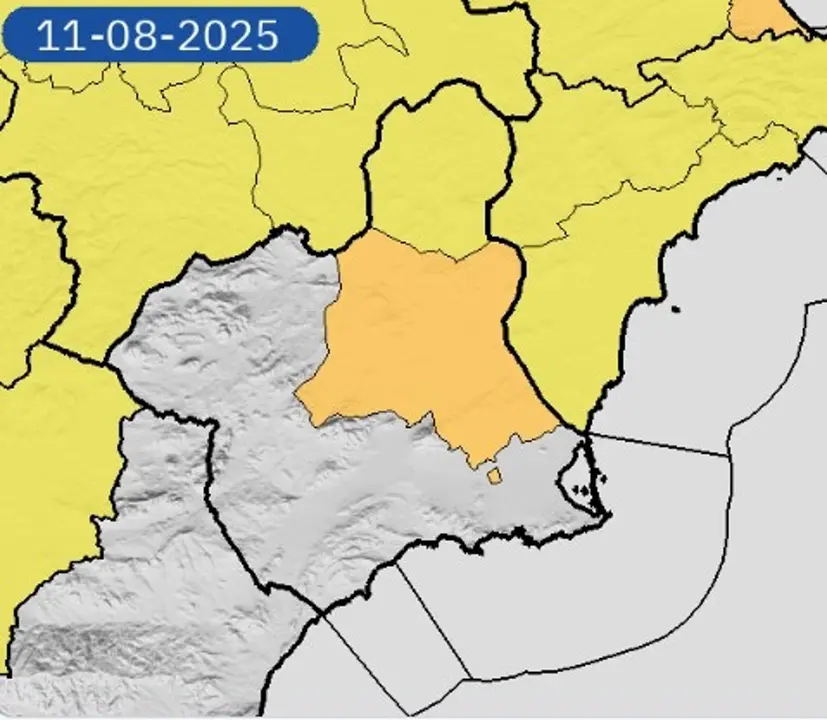 Mapa de avisos de la AEMET