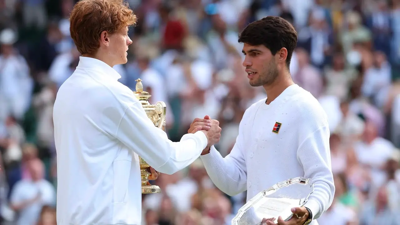 Sinner y Alcaraz, en la pasada final de Wimbledon