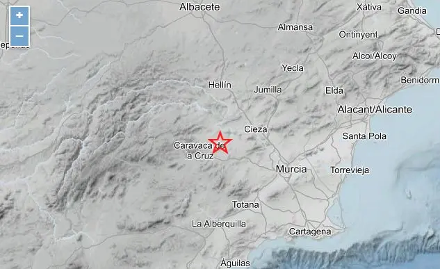 Terremoto de magnitud 3 en Calasparra en la madrugada del jueves
