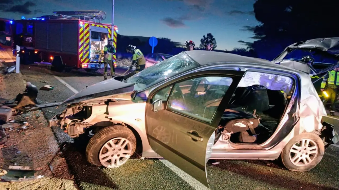 Accidente de tr&aacute;fico en la N-344, entre Yecla y Jumilla