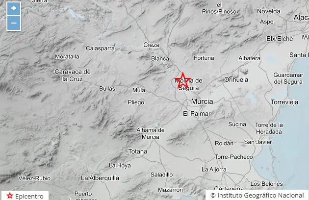 Epicentro del terremoto de Lorqu&iacute; (foto: IGN)