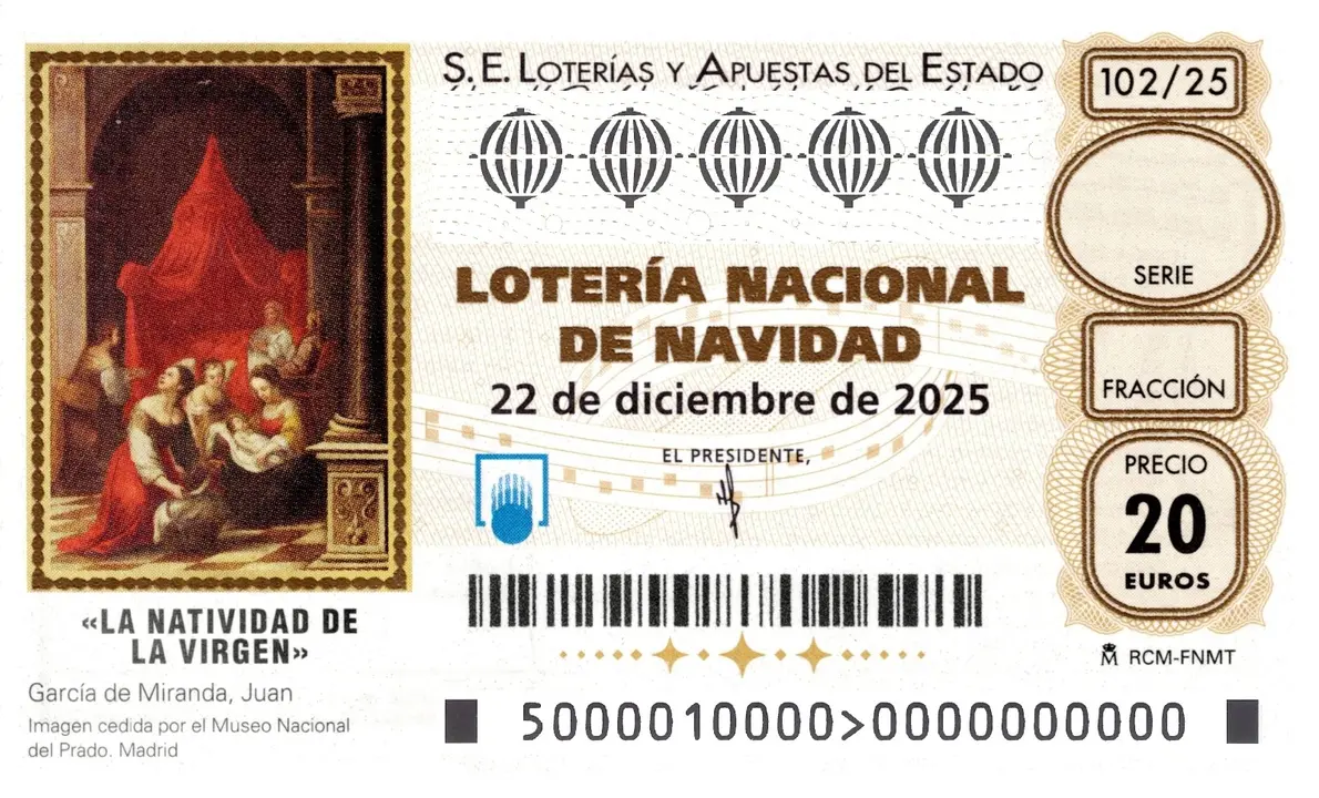 D&eacute;cimo de Loter&iacute;a de Navidad 2025 (foto: Loter&iacute;as y Apuestas del Estado)