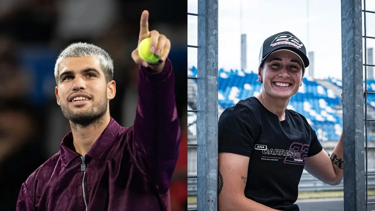 Carlos Alcaraz y Ana Carrasco (foto: La 7)