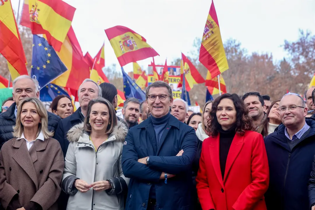 Archivo - Manifestaci&oacute;n convocada por el PP contra la amnist&iacute;a, a 3 de diciembre de 2023, en el Templo de Debod en Madrid para protestar por la Ley de Amnist&iacute;a.
- Ricardo Rubio - Europa Press - Archivo