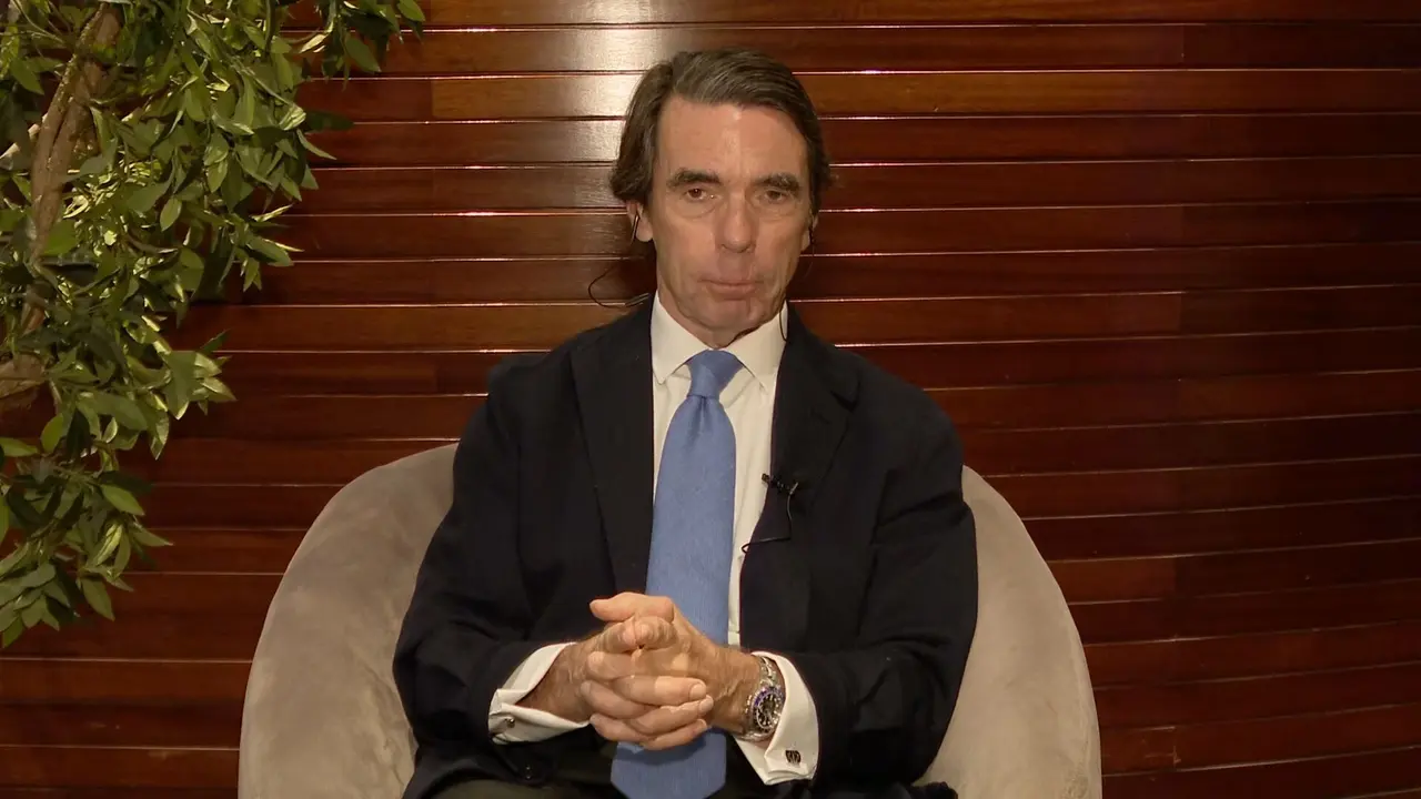 Jos&eacute; Mar&iacute;a Aznar, durante la entrevista