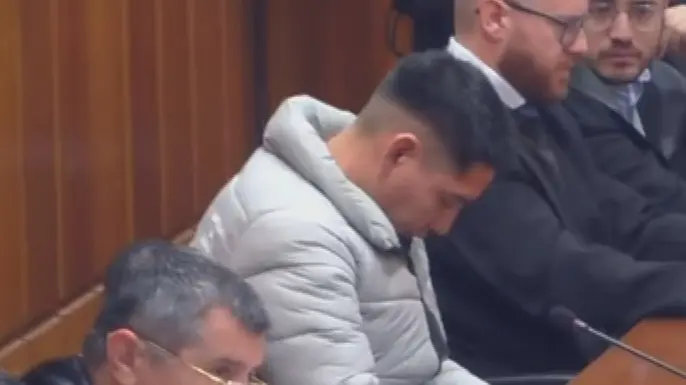 El autor confeso del crimen de Maravillas en El Palmar durante el juicio (foto: La 7)