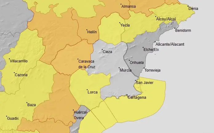 Avisos activos por la AEMET el mi&eacute;rcoles 11 de febrero