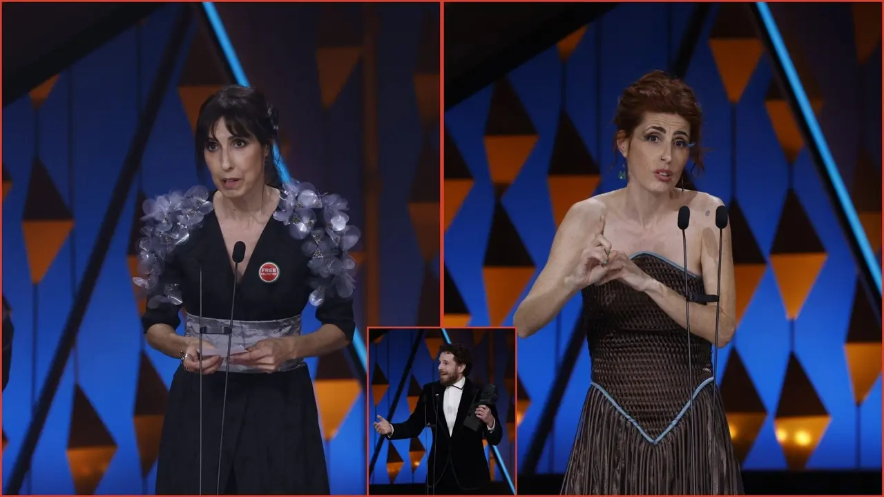 Eva Libertad (izq.), Miriam Garlo, &Aacute;lvaro Cervantes, y el corto protagonizado por Carlos Santos y Eva Llorach triunfan en los premios Goya