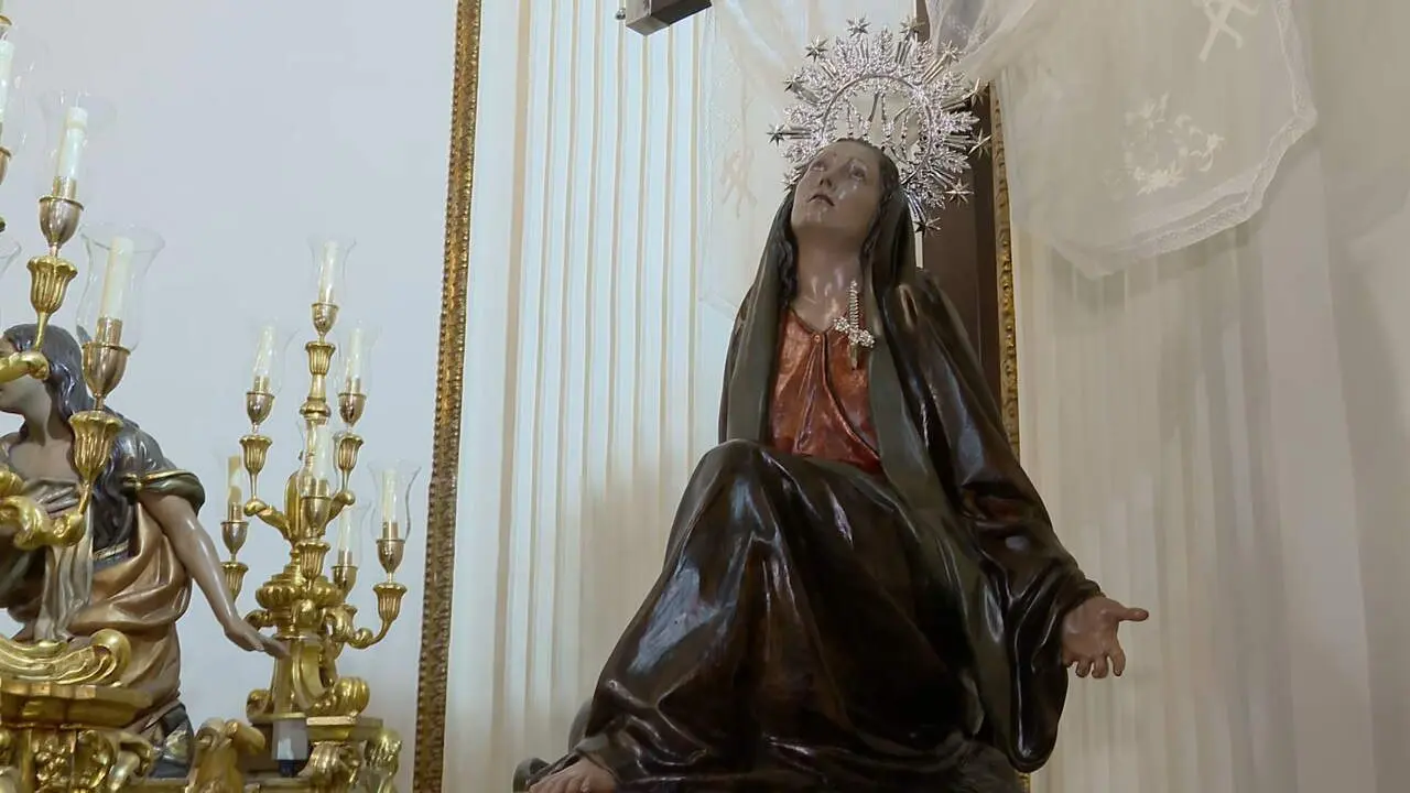 La Virgen de la Amargura de la Cofrad&iacute;a del Sepulcro de Murcia, tras su rehabilitaci&oacute;n