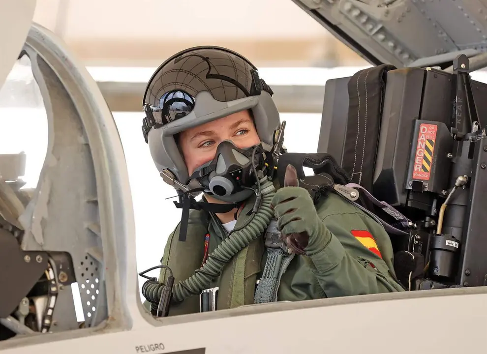 La Princesa Leonor ha tenido la oportunidad de volar por primera vez en un avi&oacute;n a reacci&oacute;n F-5