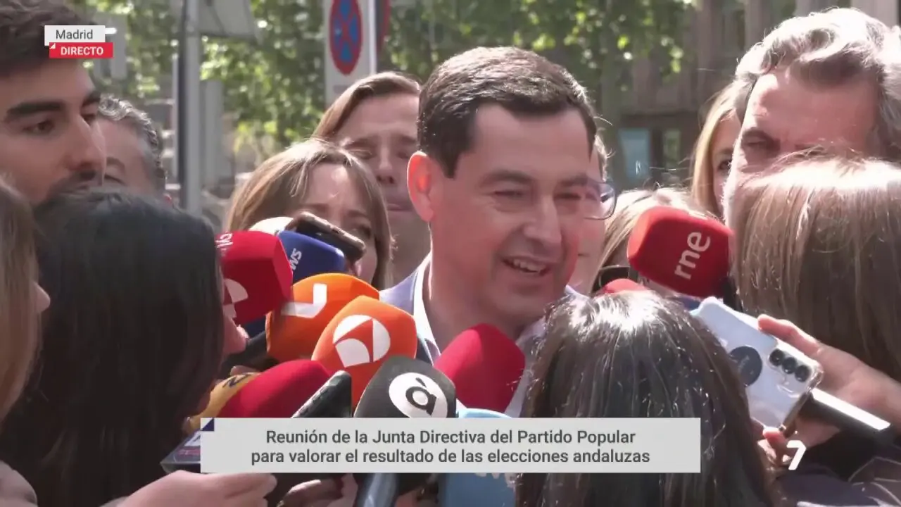 Moreno Bonilla comparece ante los medios antes del Comit&eacute; Nacional del PP en Madrid (foto: La 7)