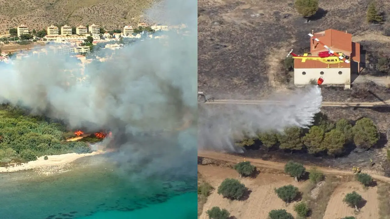 Incendios forestales en Cartagena y Yecla (foto: La 7)