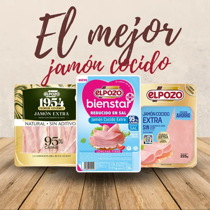 Mejor jam&oacute;n cocido de Espa&ntilde;a calidad-precio es El Pozo Extra 95% carne