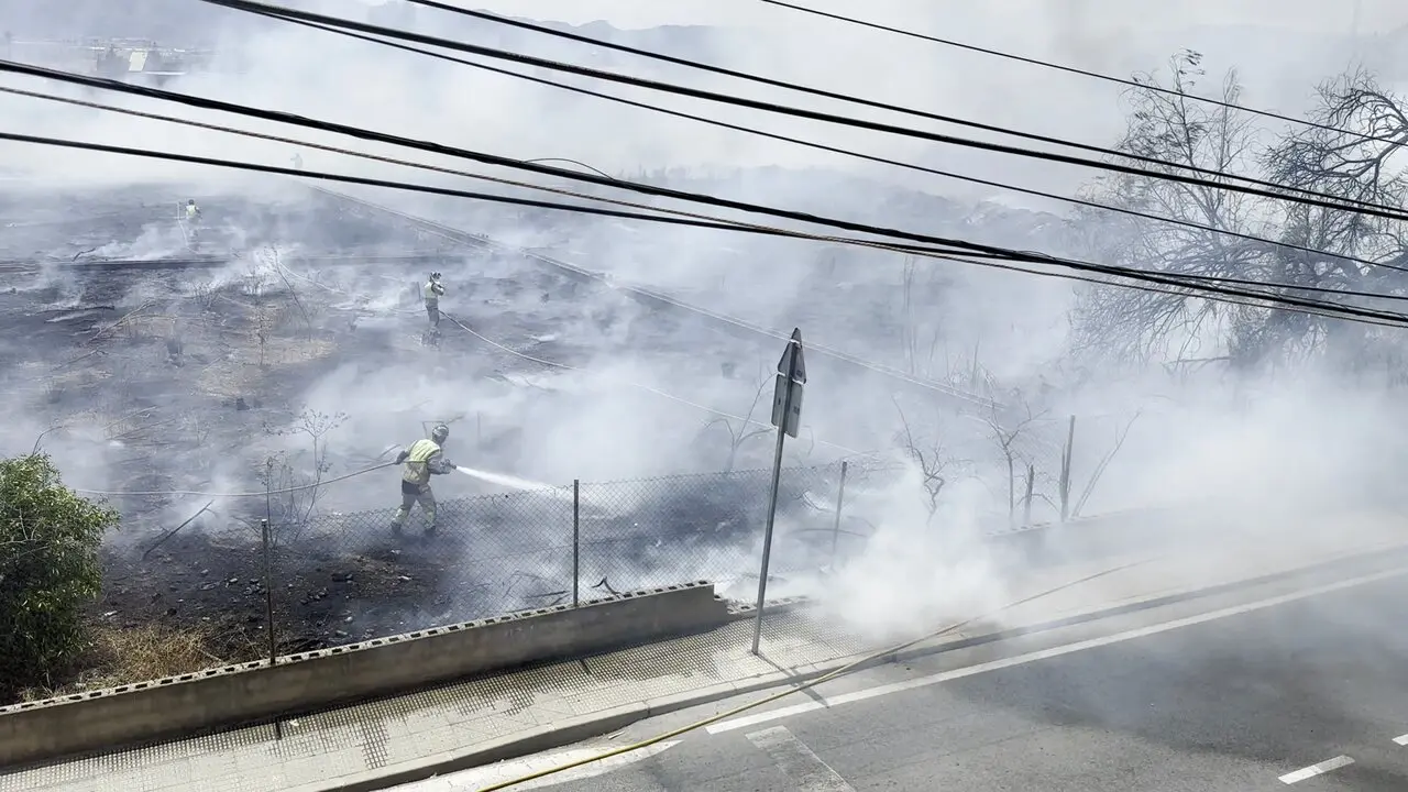 ncendio en unos huertos abandonados de El Puntal moviliza a los bomberos