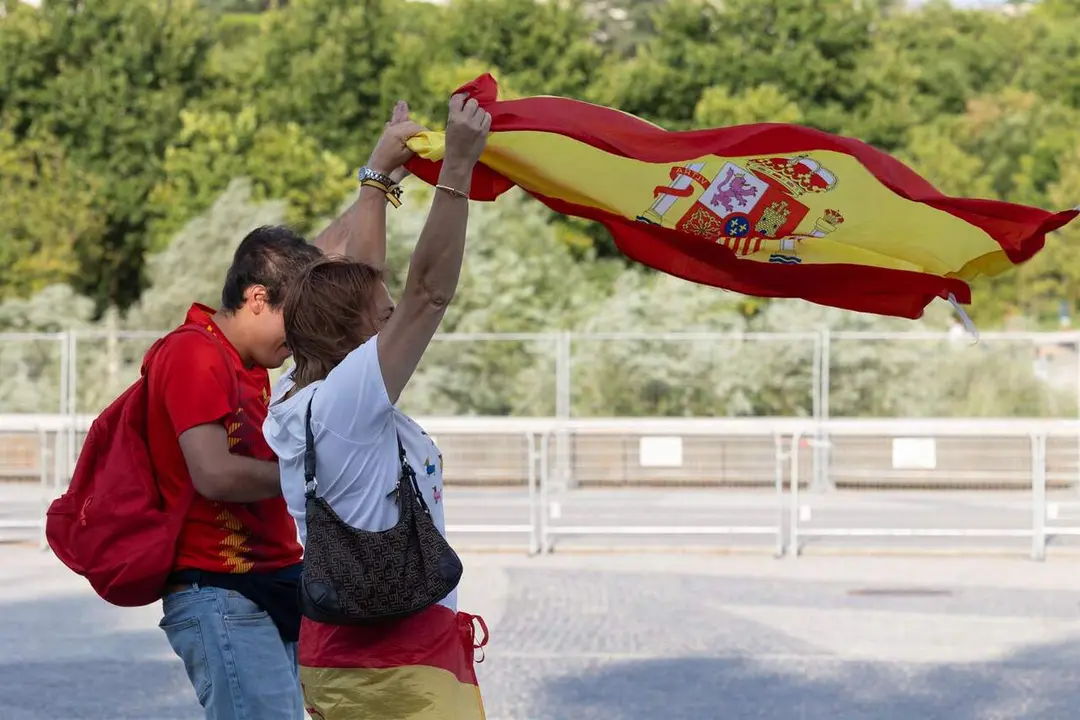 Celebraci&oacute;n de la victoria de Espa&ntilde;a ante B&eacute;lgica (foto: EP)