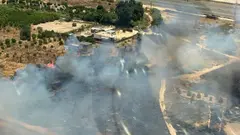 Lugar del incendio que se ha declarado este martes 23 de junio en Alcantarilla (foto: 112)