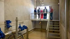 El jefe del Ejecutivo regional, Fernando L&oacute;pez Miras, visita el nuevo tanque de tormentas de Alcantarilla (foto: CARM)