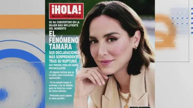 Una portada de la revista Hola en la que aparece Tamara Falc&oacute; (foto: La 7)