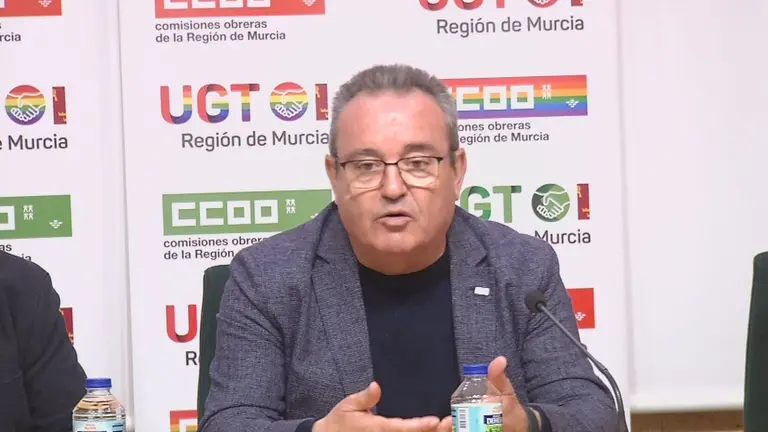 Santiago Navarro Meseguer, Secretario General de CC OO en la Regi&oacute;n de Murcia (foto: La 7)