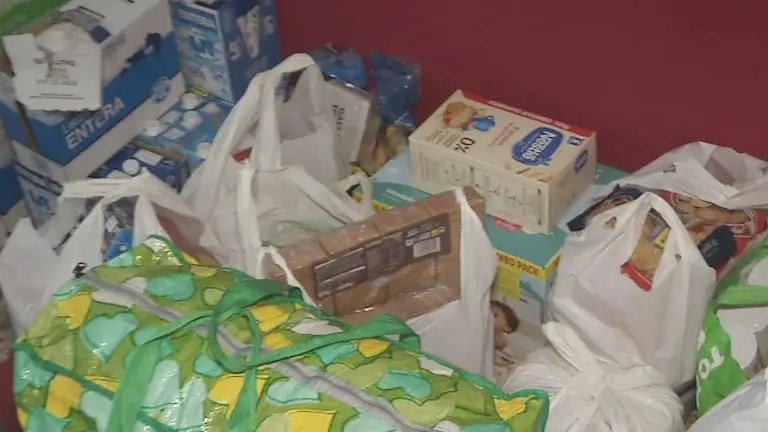 Alimentos recolectados para enviar a los afectados (foto: La 7)