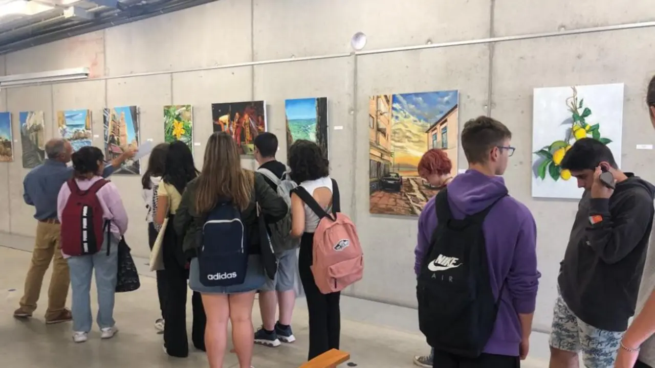 'Retrospectiva del Aprendizaje' de Crist&oacute;bal del Amor en la sala de exposiciones de la Biblioteca P&uacute;blica Municipal de Torre Pacheco.