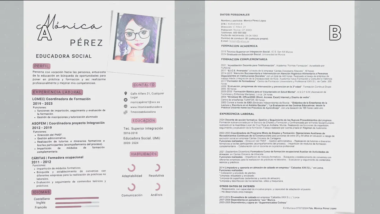 Diferencia entre dos curr&iacute;culums (foto: La 7)