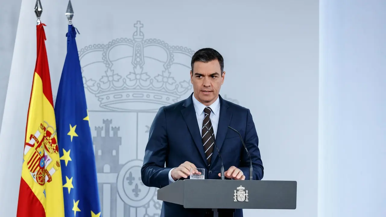 Pedro S&aacute;nchez durante una declaraci&oacute;n institucional (foto: EP)