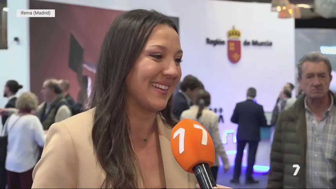 Carmen Conesa, consejera de Turismo, Cultura, Juventud y Deporte de la Regi&oacute;n de Murcia en FITUR 2025 (foto: La 7)